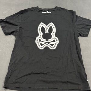 Psycho Bunny Black Tee with Iconic Graphic